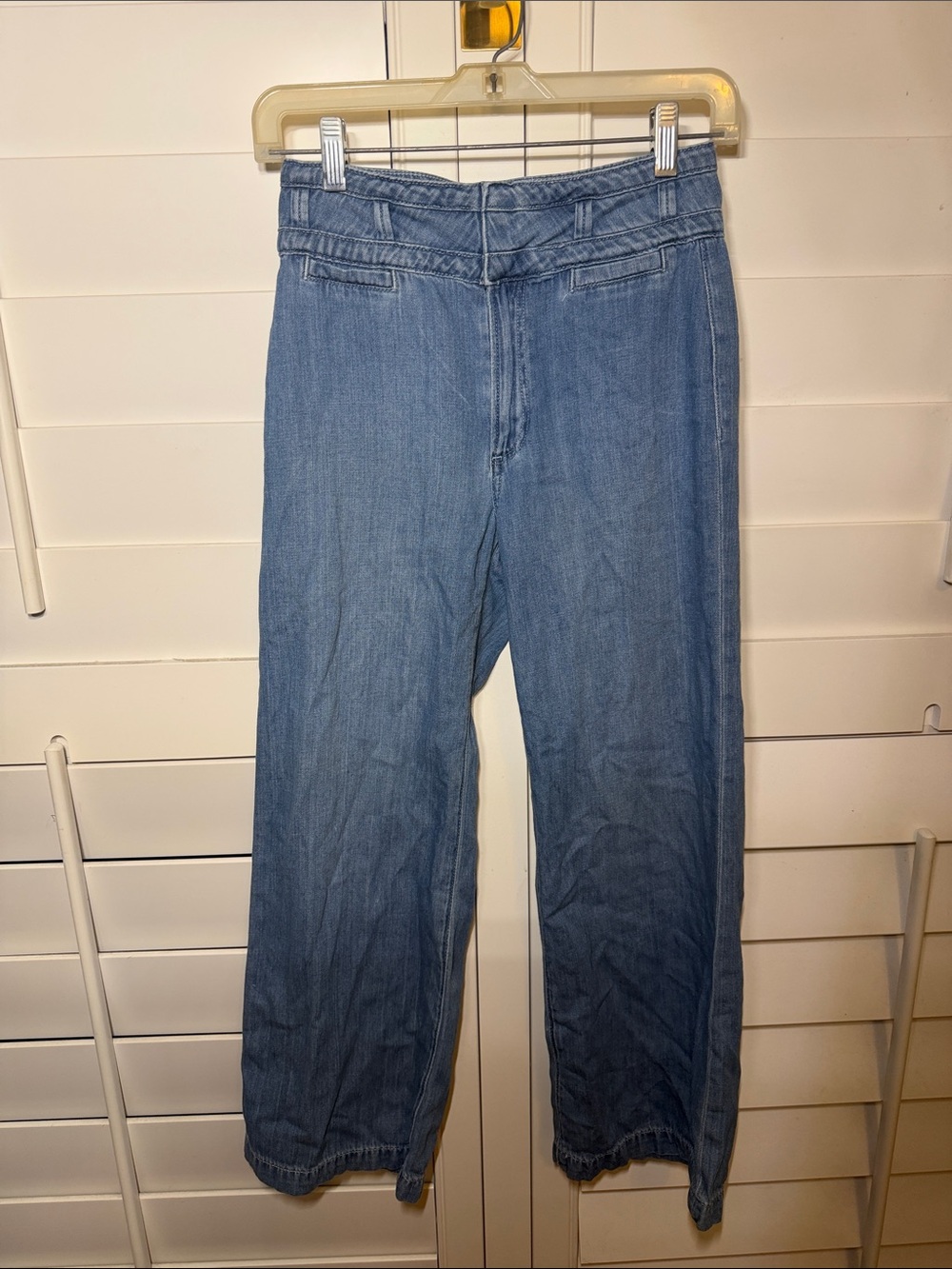 PAIGE Light Blue Wide-Leg Jeans /Chino/ Slacks